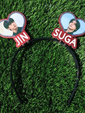 BTS Headband Heart Multi Bias 2 or 3 Member Concert Hair Banner NEW CUSTOM